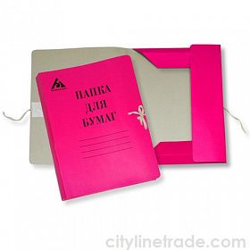 Папка архивная на завязках картон, розовый